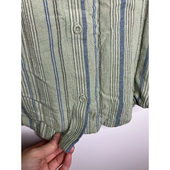 Cloth and Stone Size Medium Linen Blend Shift Dress Green Button Back Short - Picture 11 of 12